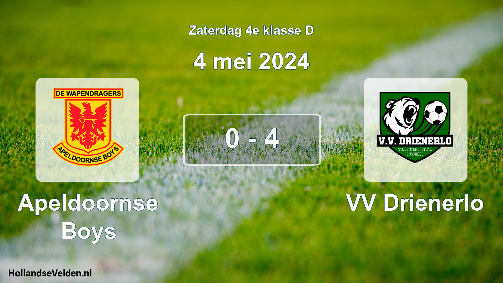 Total number of matches played: Apeldoornse Boys - VV Drienerlo 0 - 4 (4 May 2024)