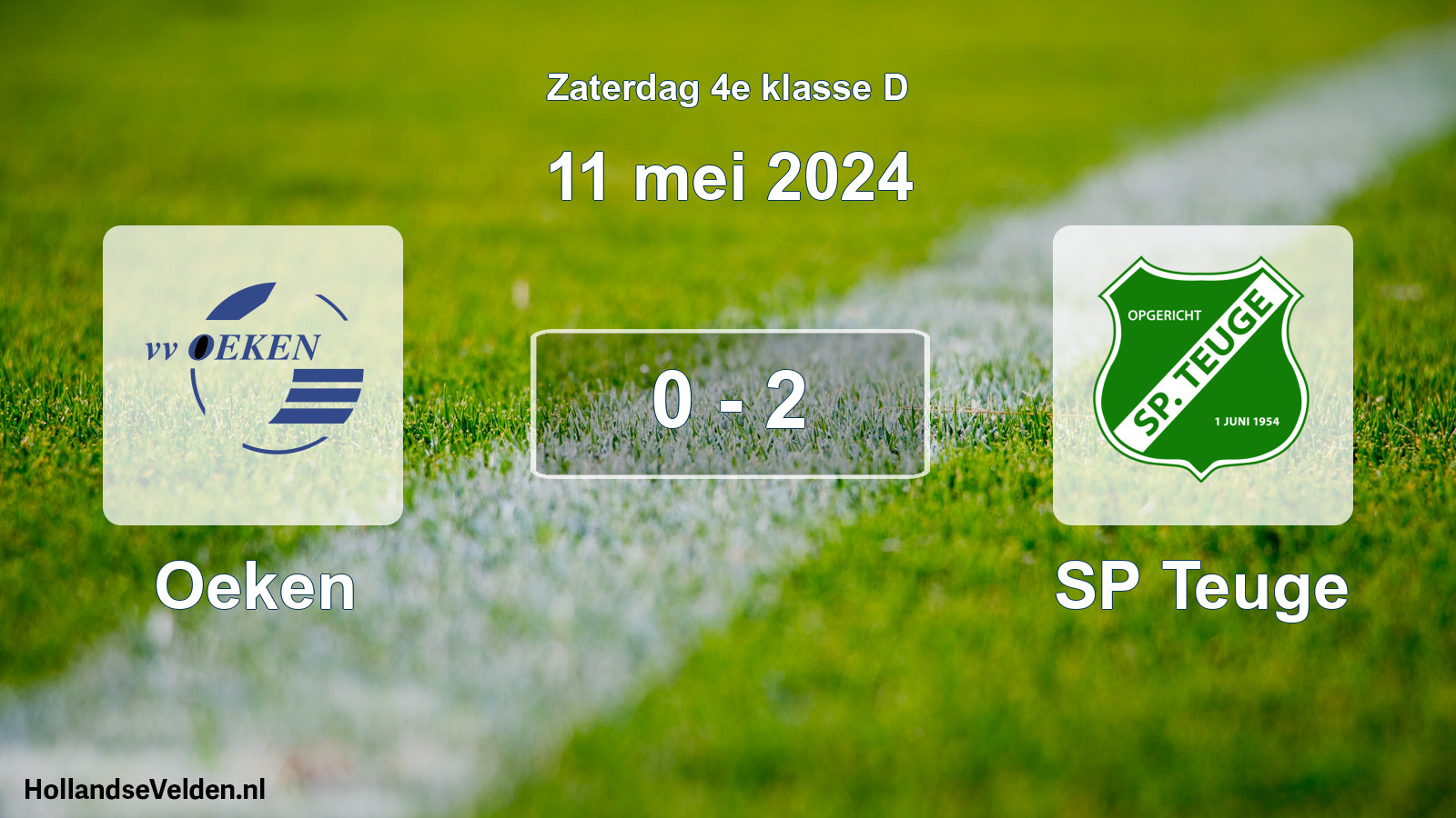 Total number of matches played: Oeken - SP Teuge 0 - 2 (11 May 2024)
