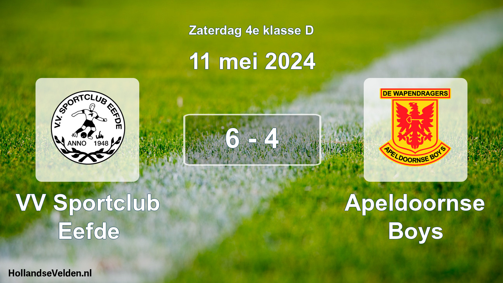 Total number of matches played: VV Sportclub Eefde - Apeldoornse Boys 6 - 4 (11 May 2024)