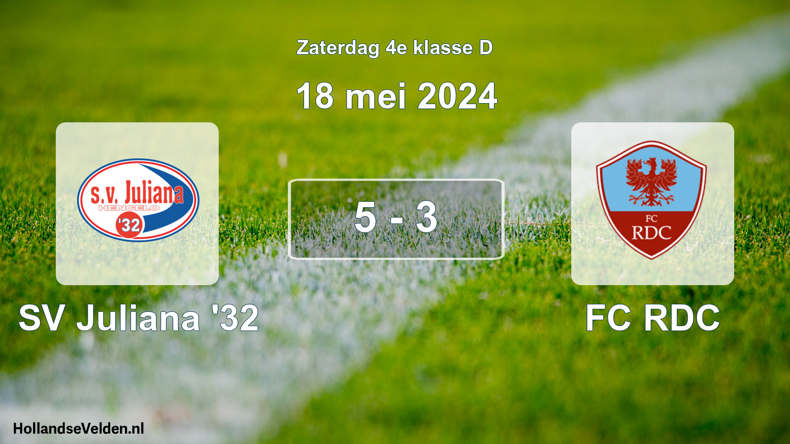 Total number of matches played: SV Juliana '32 - FC RDC 5 - 3 (18 May 2024)