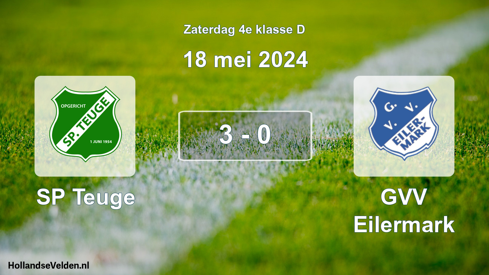 Total number of matches played: SP Teuge - GVV Eilermark 3 - 0 (18 May 2024)