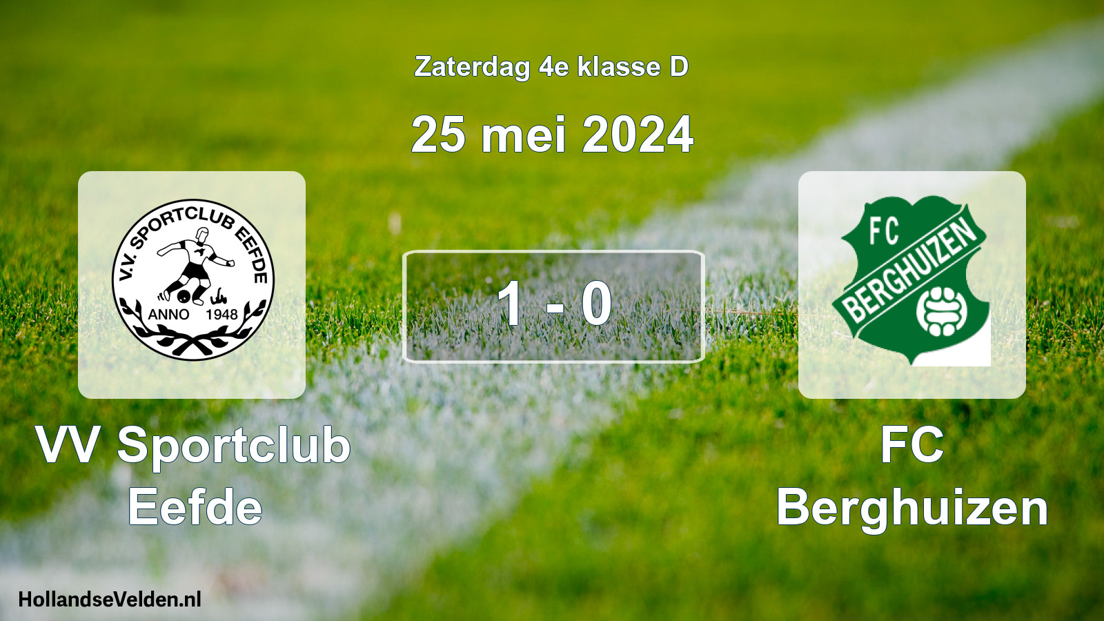 Total number of matches played: VV Sportclub Eefde - FC Berghuizen 1 - 0 (25 May 2024)