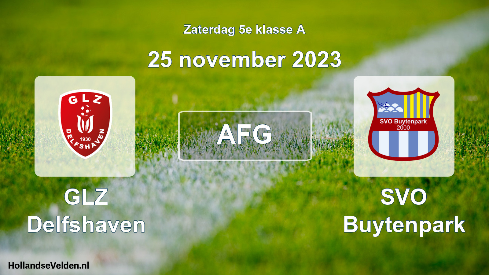 Geplande wedstrijd: GLZ Delfshaven - SVO Buytenpark (25 november 2023)