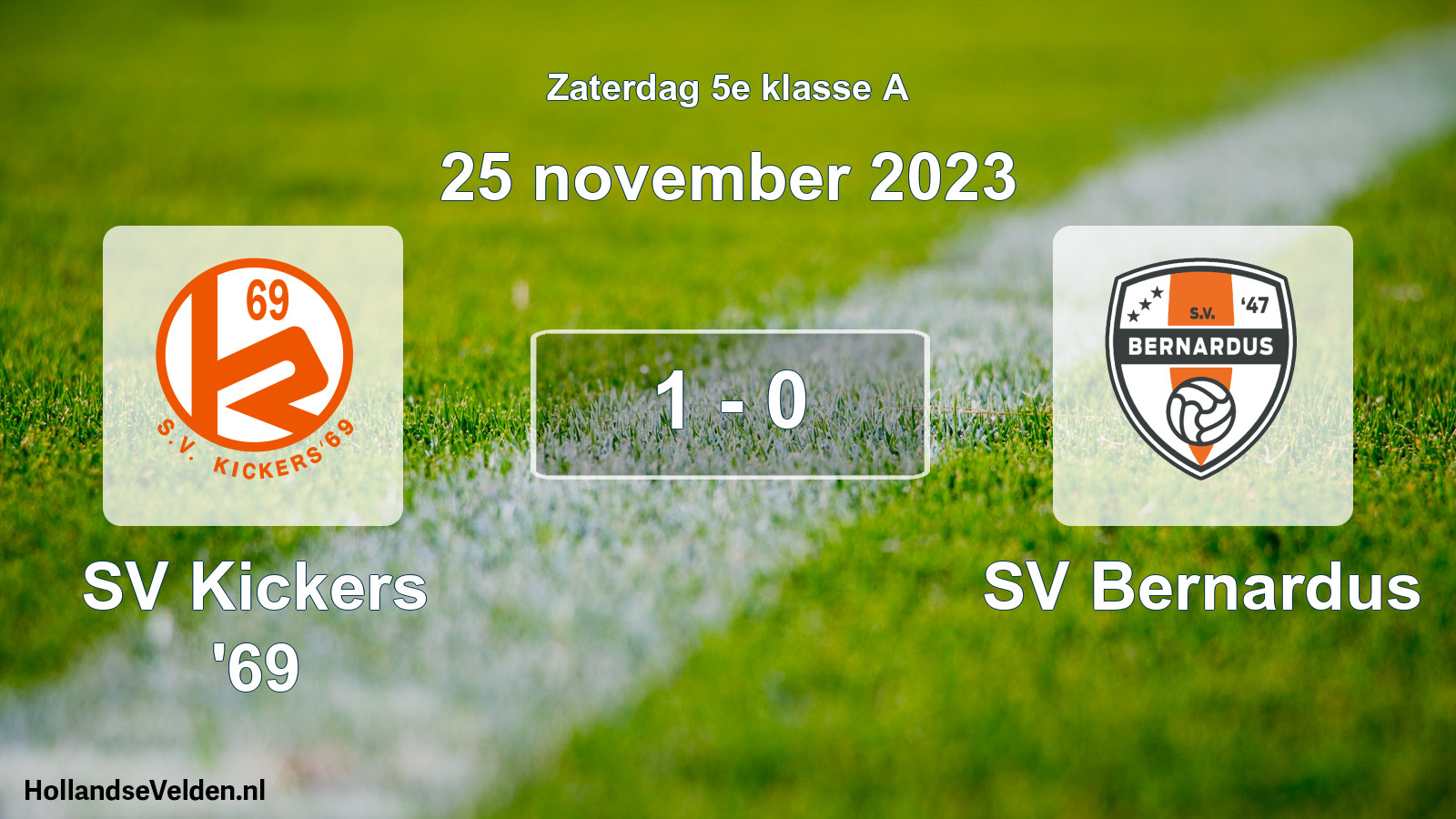 Total number of matches played: SV Kickers '69 - SV Bernardus 1 - 0 (25 November 2023)