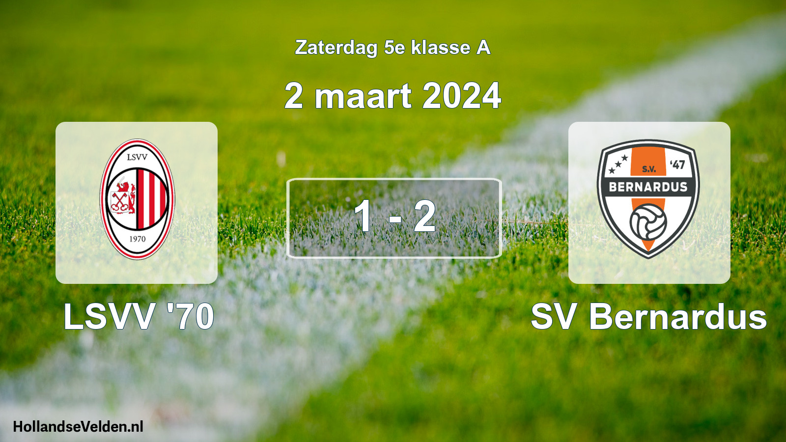 Total number of matches played: LSVV '70 - SV Bernardus 1 - 2 (2 March 2024)