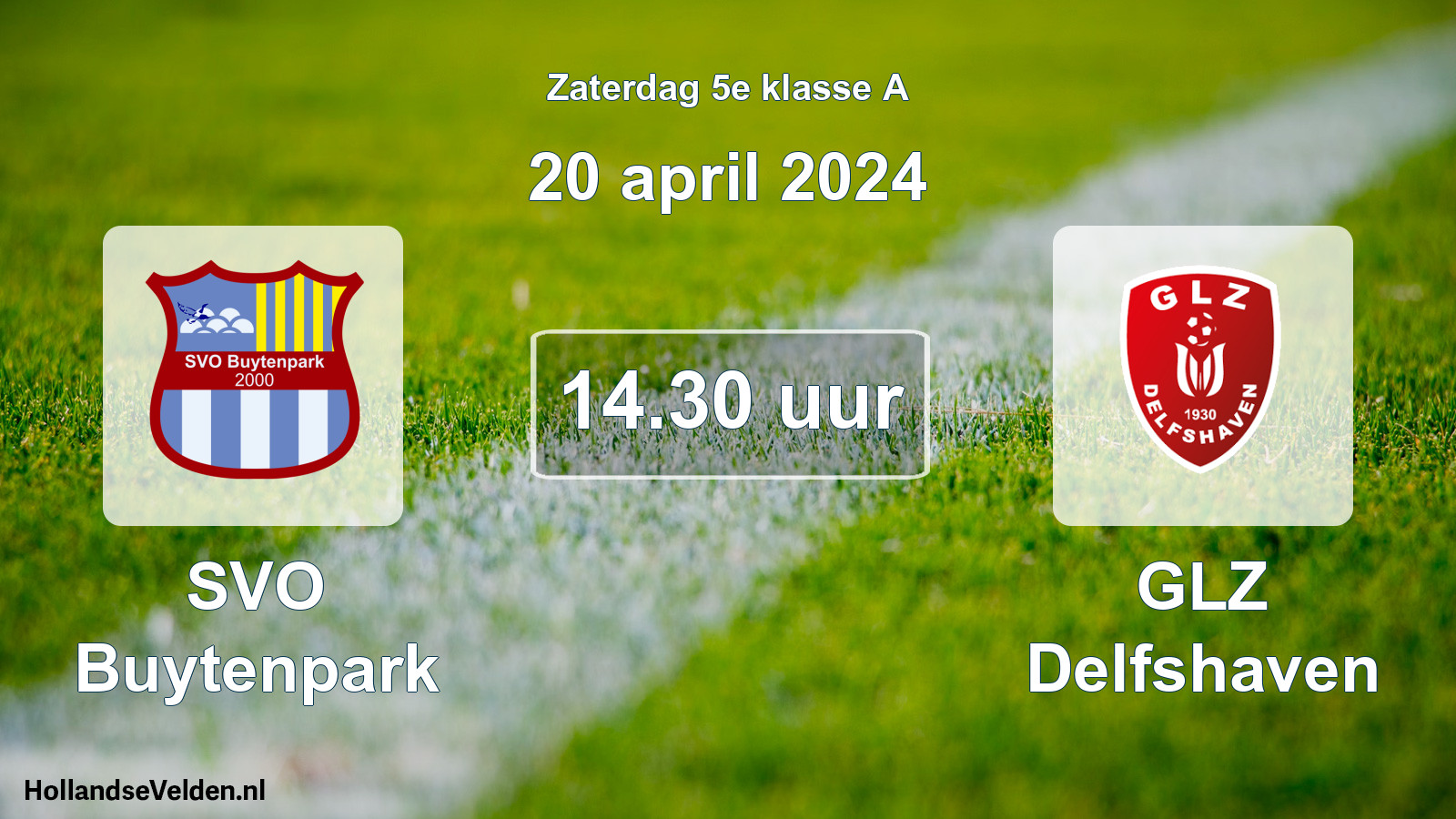 Geplande wedstrijd: SVO Buytenpark - GLZ Delfshaven (20 april 2024)