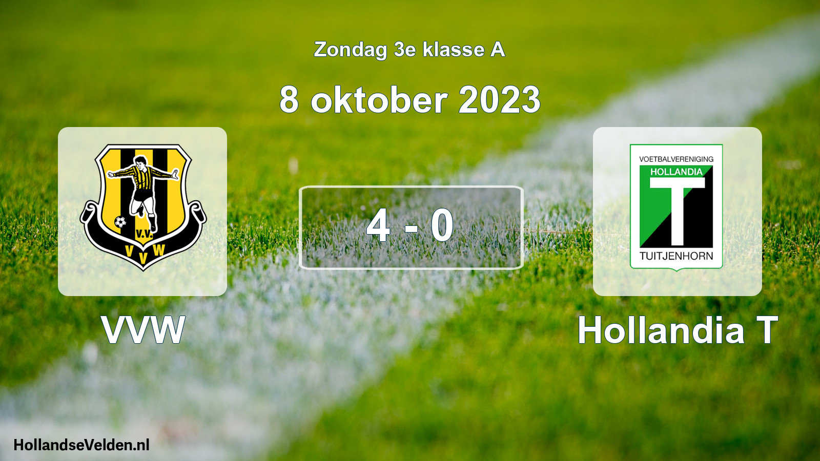 Total number of matches played: VVW - Hollandia T 4 - 0 (8 October 2023)