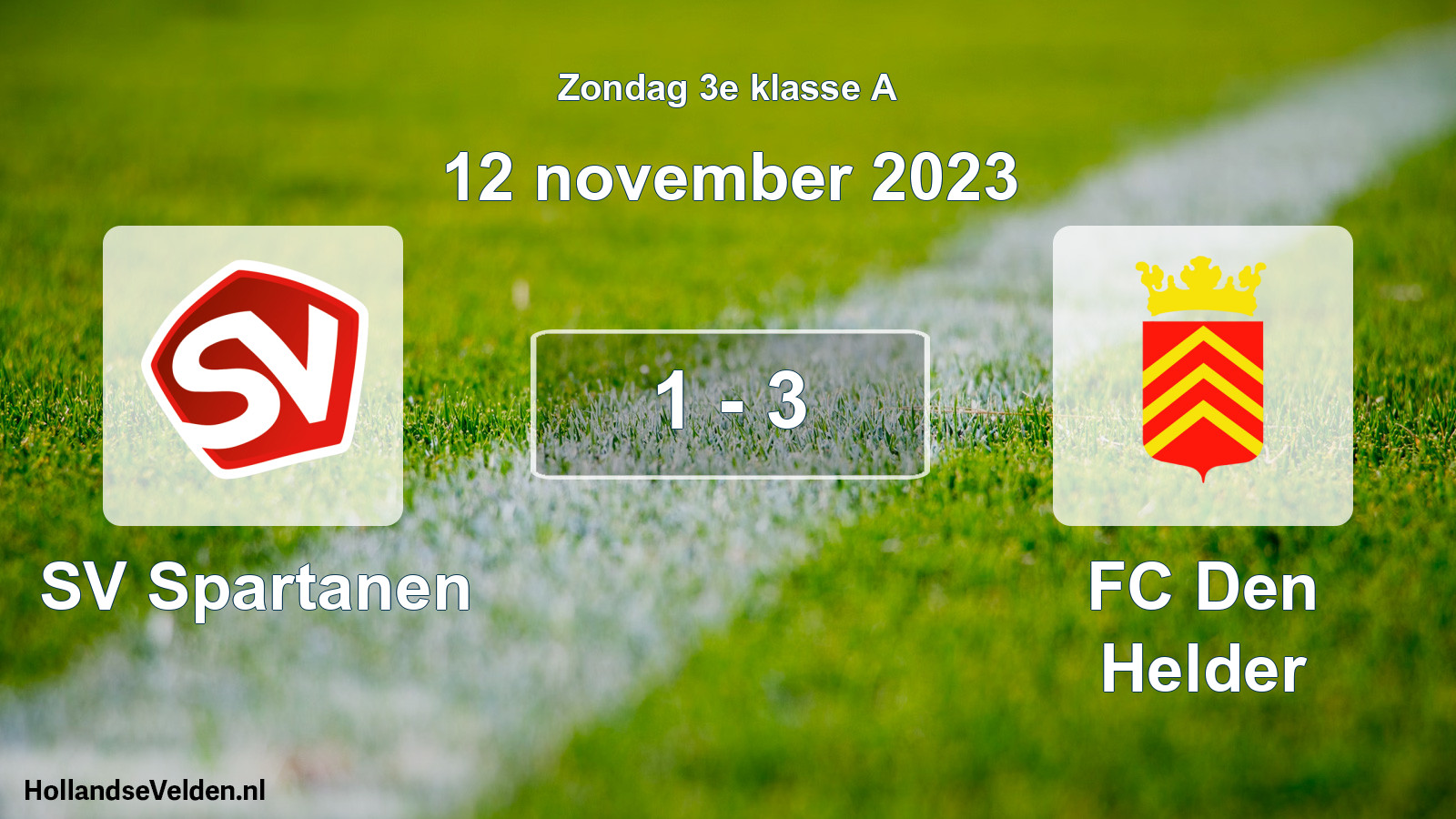 Total number of matches played: SV Spartanen - FC Den Helder 1 - 3 (12 November 2023)