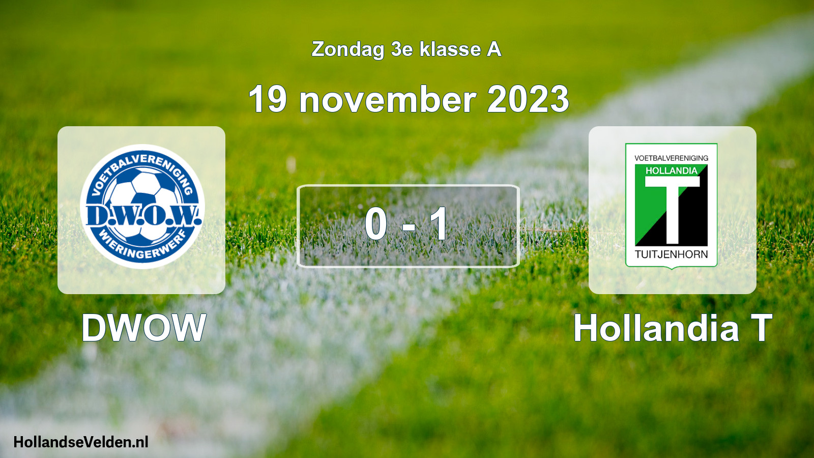 Total number of matches played: DWOW - Hollandia T 0 - 1 (19 November 2023)