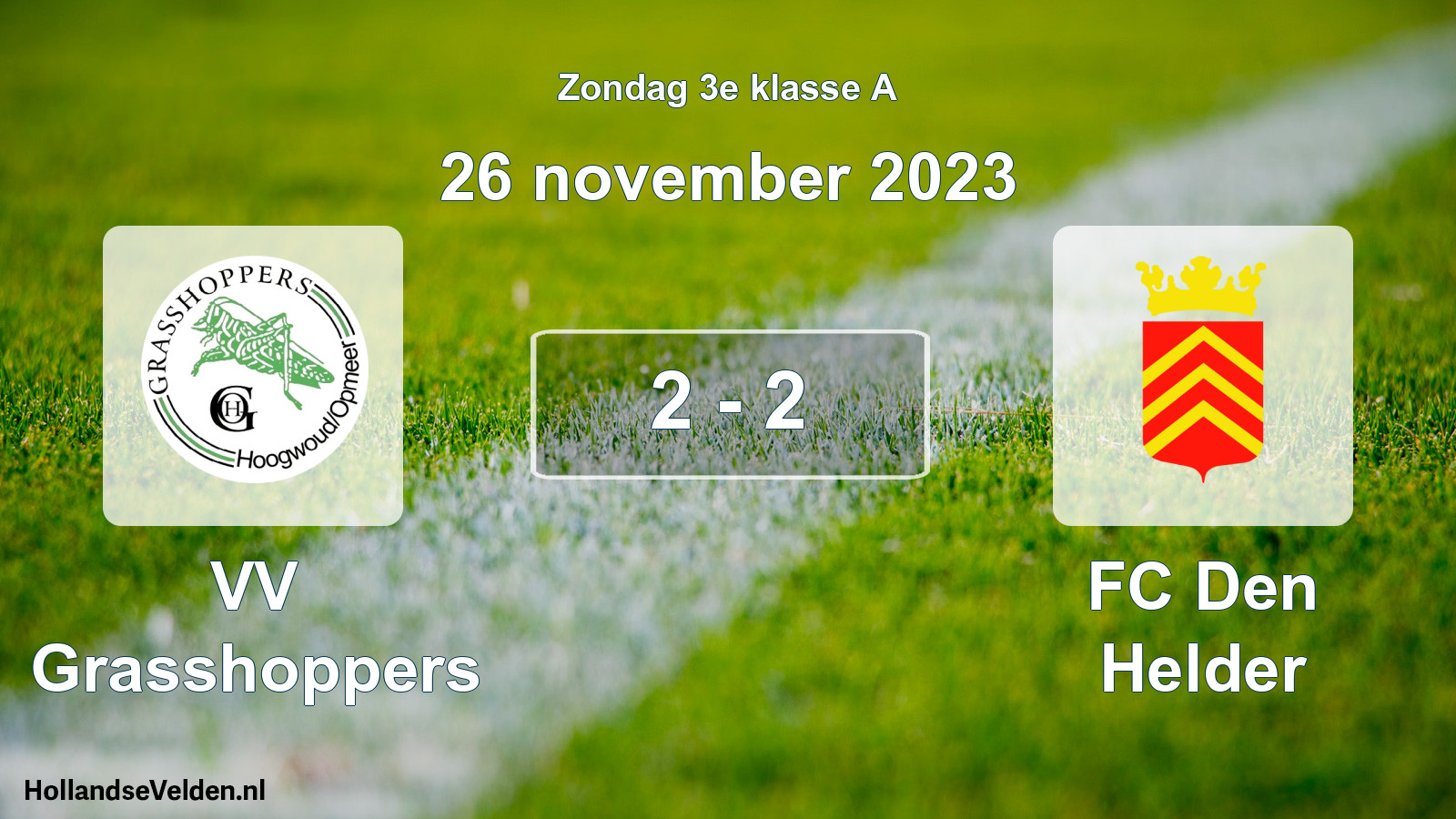 Total number of matches played: VV Grasshoppers - FC Den Helder 2 - 2 (26 November 2023)