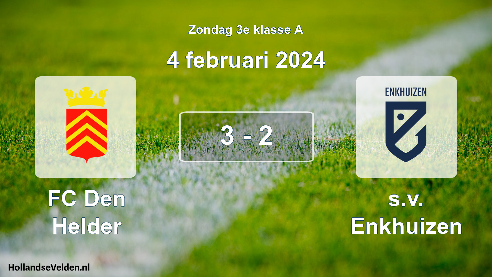 Total number of matches played: FC Den Helder - s.v. Enkhuizen 3 - 2 (4 February 2024)