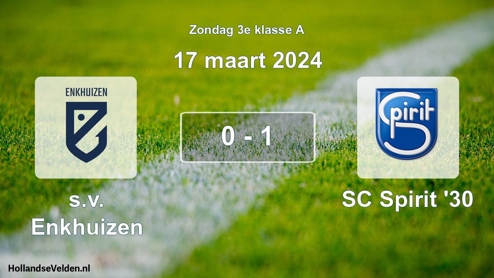 Total number of matches played: s.v. Enkhuizen - SC Spirit '30 0 - 1 (17 March 2024)
