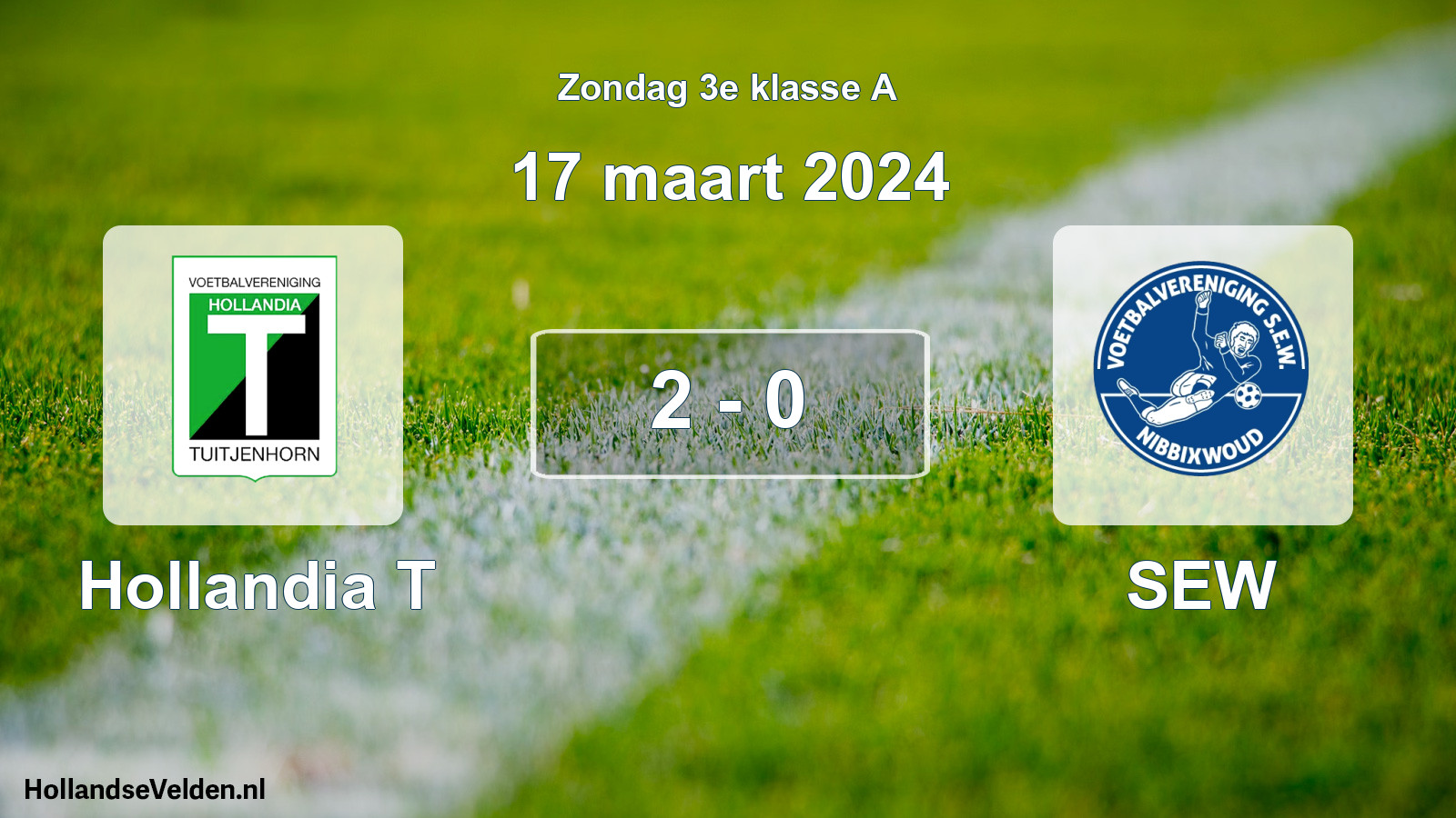 Total number of matches played: Hollandia T - SEW 2 - 0 (17 March 2024)