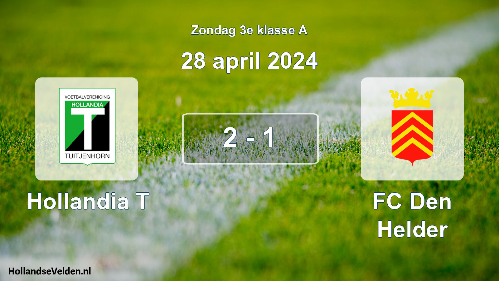 Total number of matches played: Hollandia T - FC Den Helder 2 - 1 (28 April 2024)
