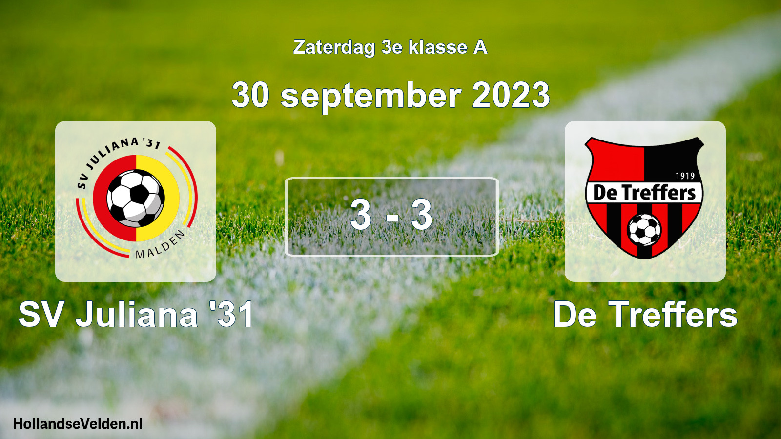 Total number of matches played: SV Juliana '31 - De Treffers 3 - 3 (30 September 2023)