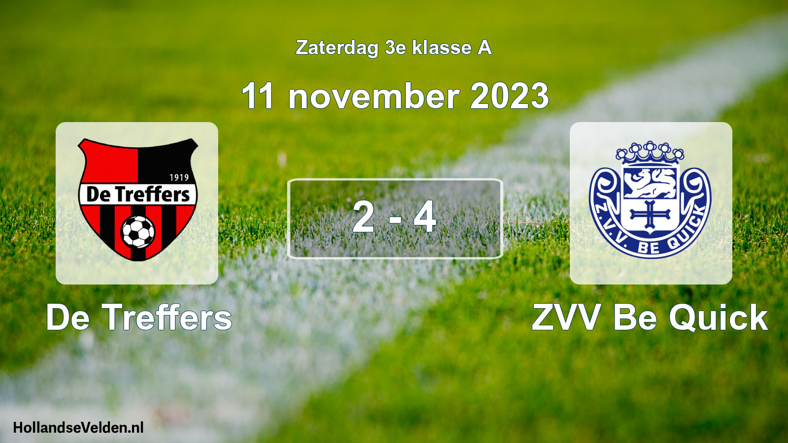 Total number of matches played: De Treffers - ZVV Be Quick 2 - 4 (11 November 2023)