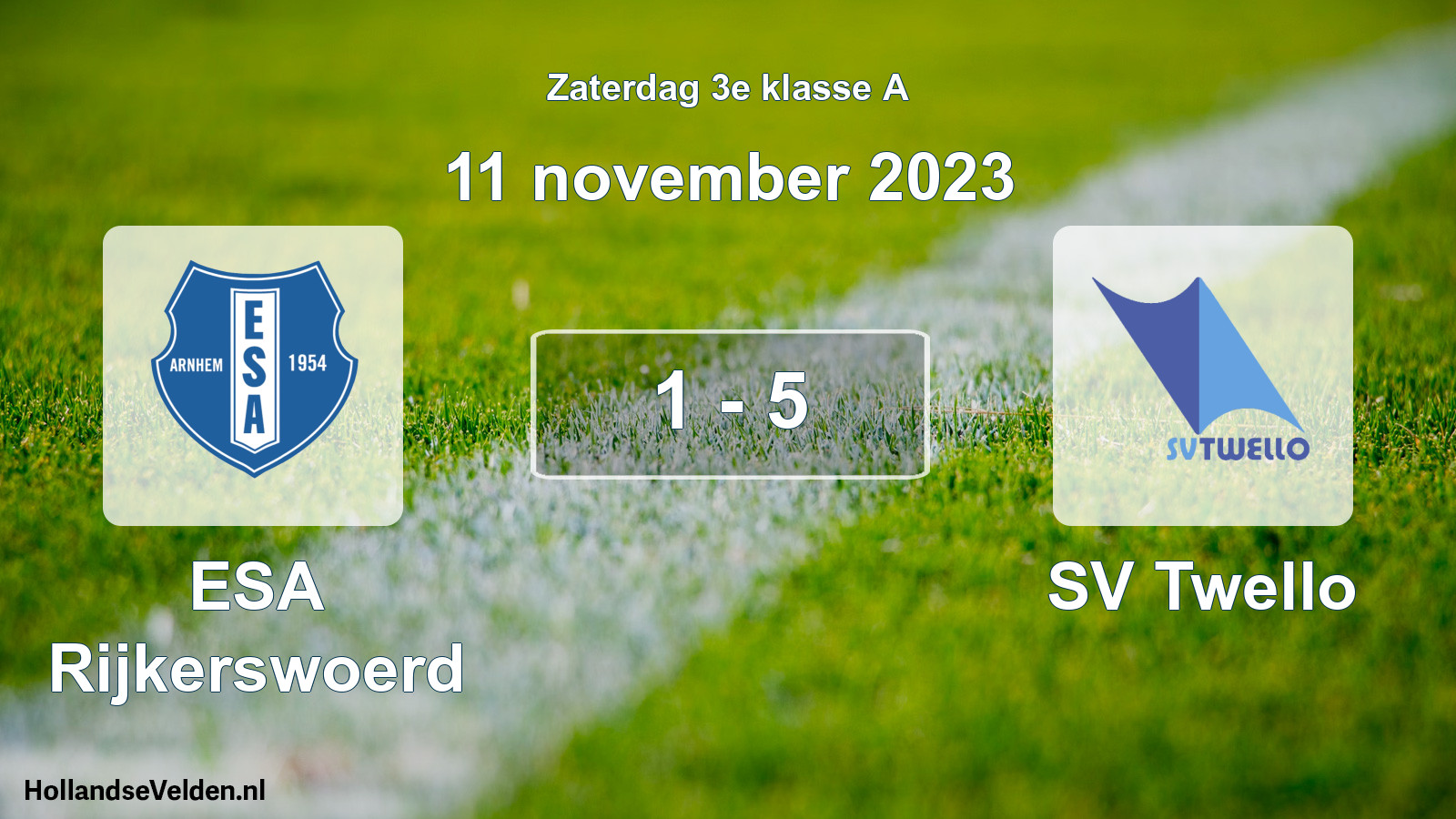 Total number of matches played: ESA Rijkerswoerd - SV Twello 1 - 5 (11 November 2023)
