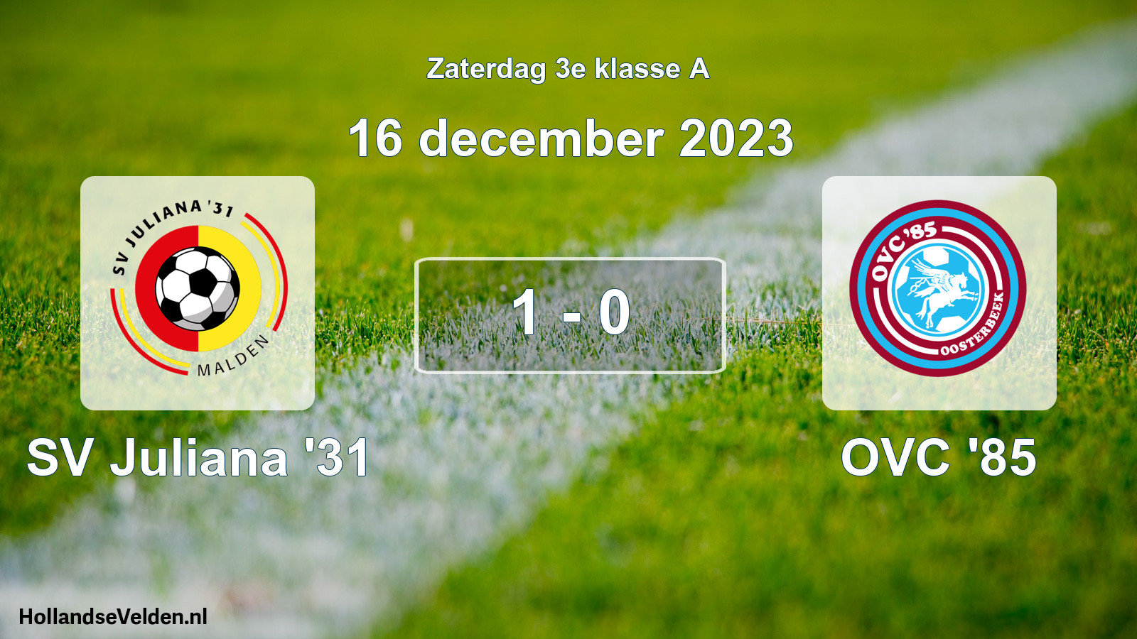 Total number of matches played: SV Juliana '31 - OVC '85 1 - 0 (16 December 2023)