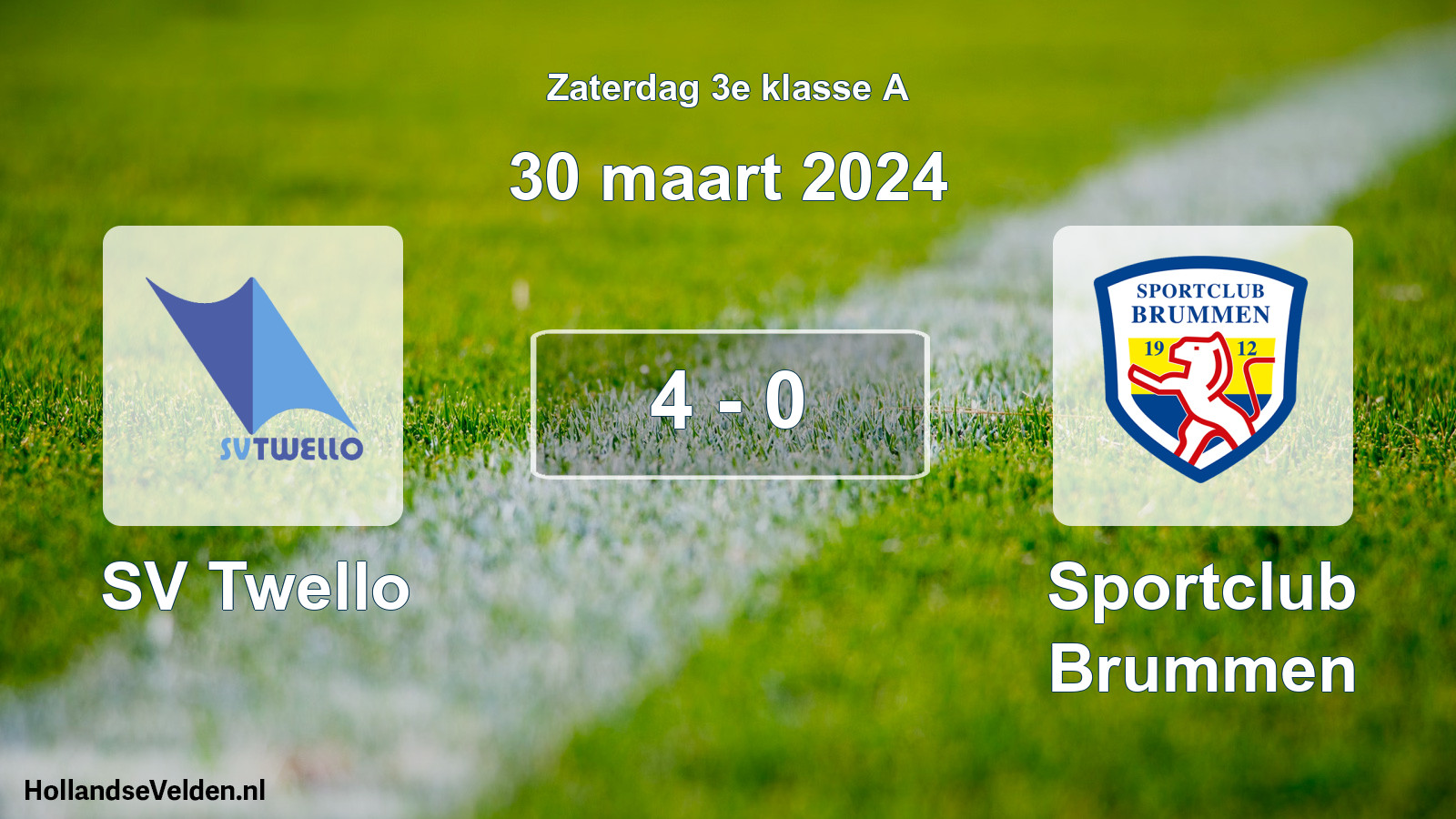 Total number of matches played: SV Twello - Sportclub Brummen 4 - 0 (30 March 2024)