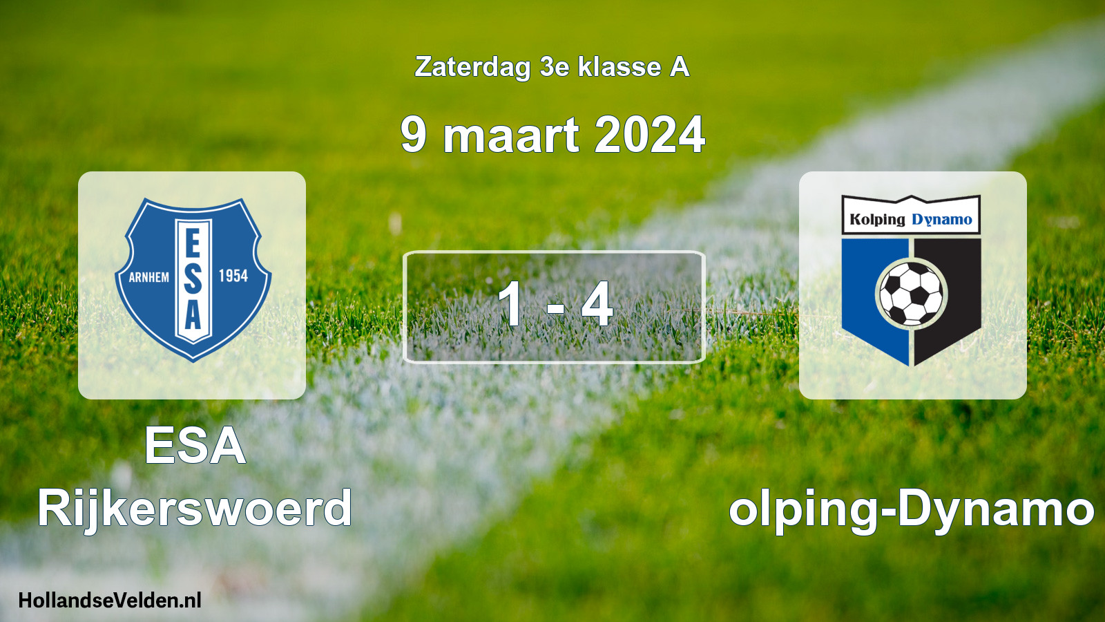 Total number of matches played: ESA Rijkerswoerd - Kolping-Dynamo 1 - 4 (9 March 2024)