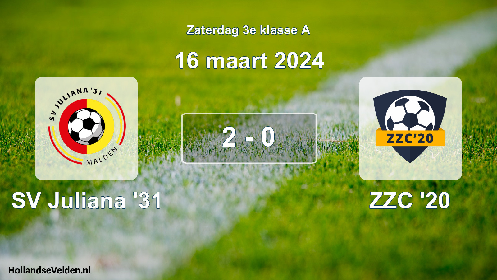 Total number of matches played: SV Juliana '31 - ZZC '20 2 - 0 (16 March 2024)
