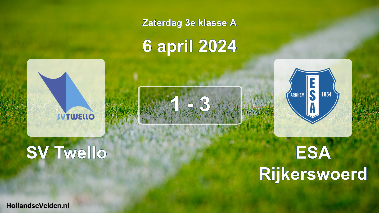 Total number of matches played: SV Twello - ESA Rijkerswoerd 1 - 3 (6 April 2024)