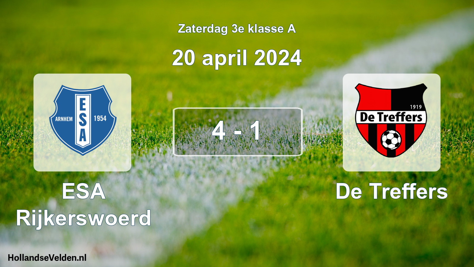 Total number of matches played: ESA Rijkerswoerd - De Treffers 4 - 1 (20 April 2024)