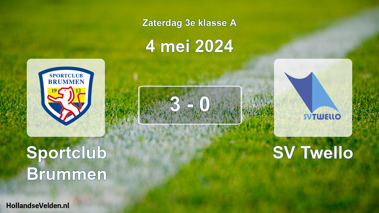 Total number of matches played: Sportclub Brummen - SV Twello 3 - 0 (4 May 2024)