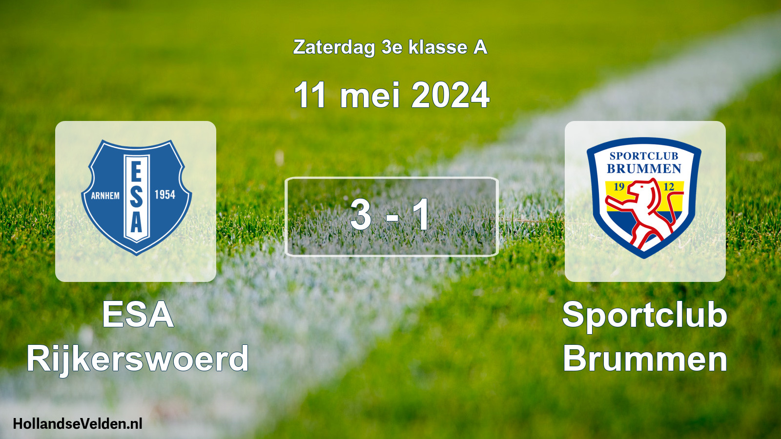 Total number of matches played: ESA Rijkerswoerd - Sportclub Brummen 3 - 1 (11 May 2024)