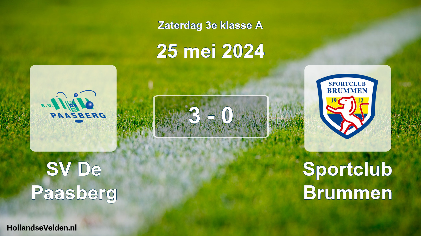 Total number of matches played: SV De Paasberg - Sportclub Brummen 3 - 0 (25 May 2024)