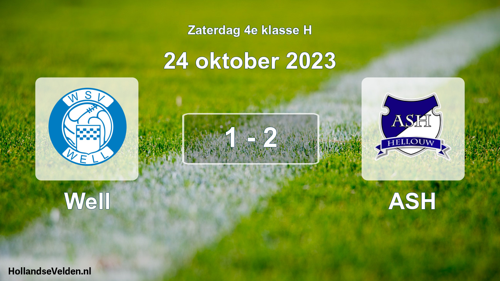 Total number of matches played: Well - ASH 1 - 2 (24 October 2023)