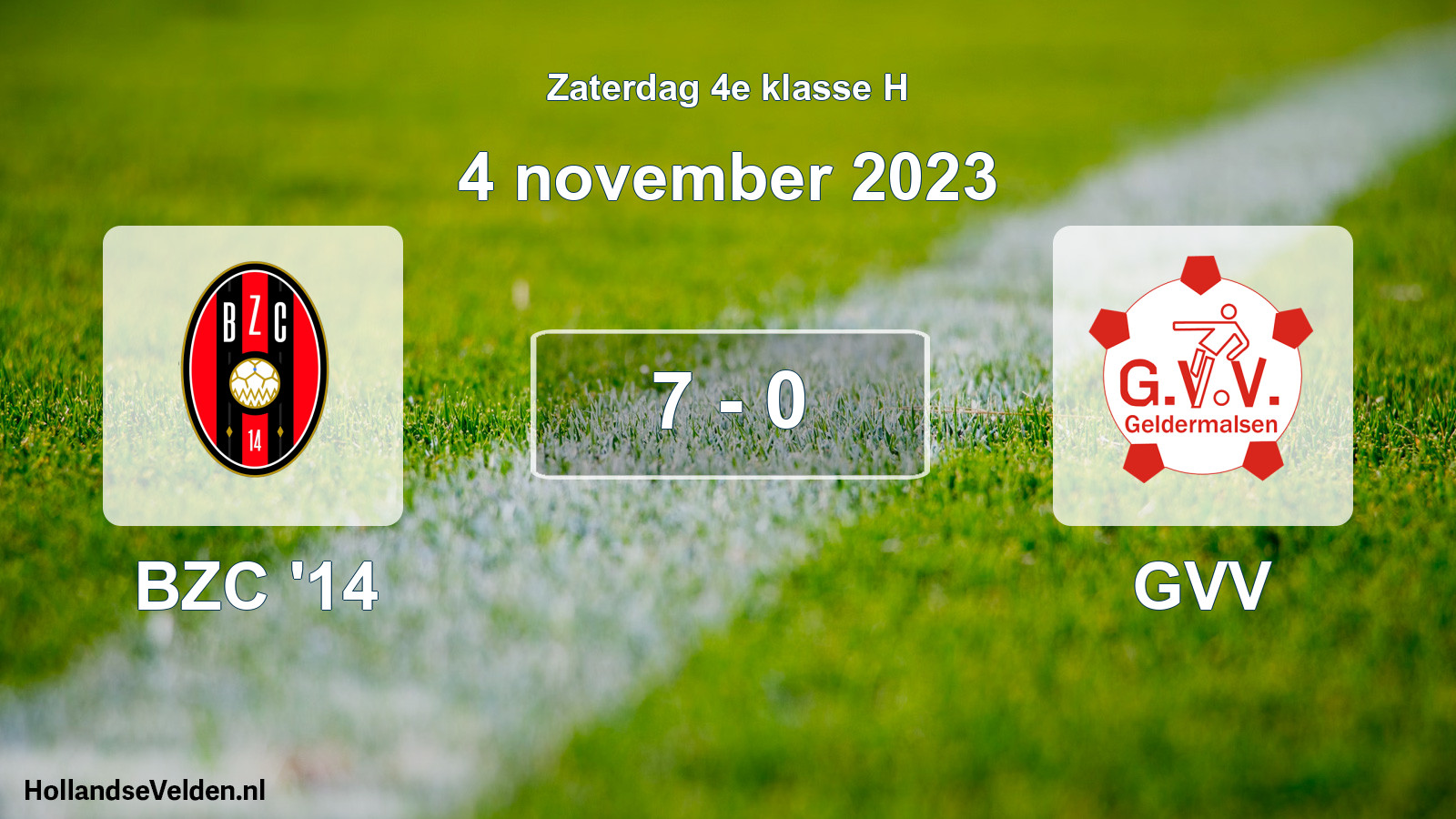 Total number of matches played: BZC '14 - GVV 7 - 0 (4 November 2023)