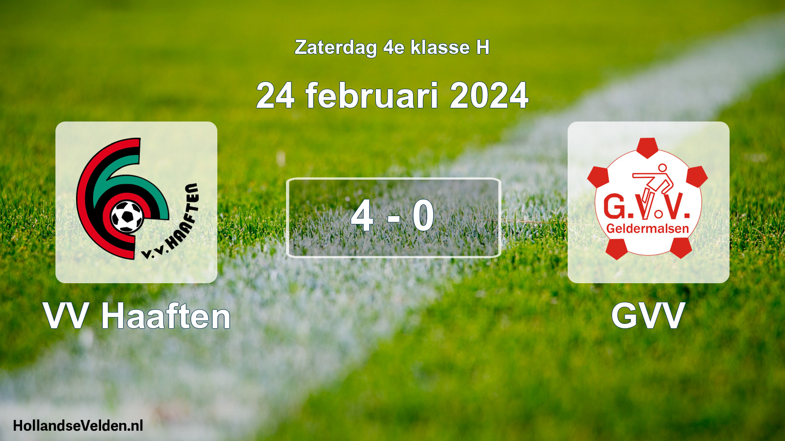 Total number of matches played: VV Haaften - GVV 4 - 0 (24 February 2024)