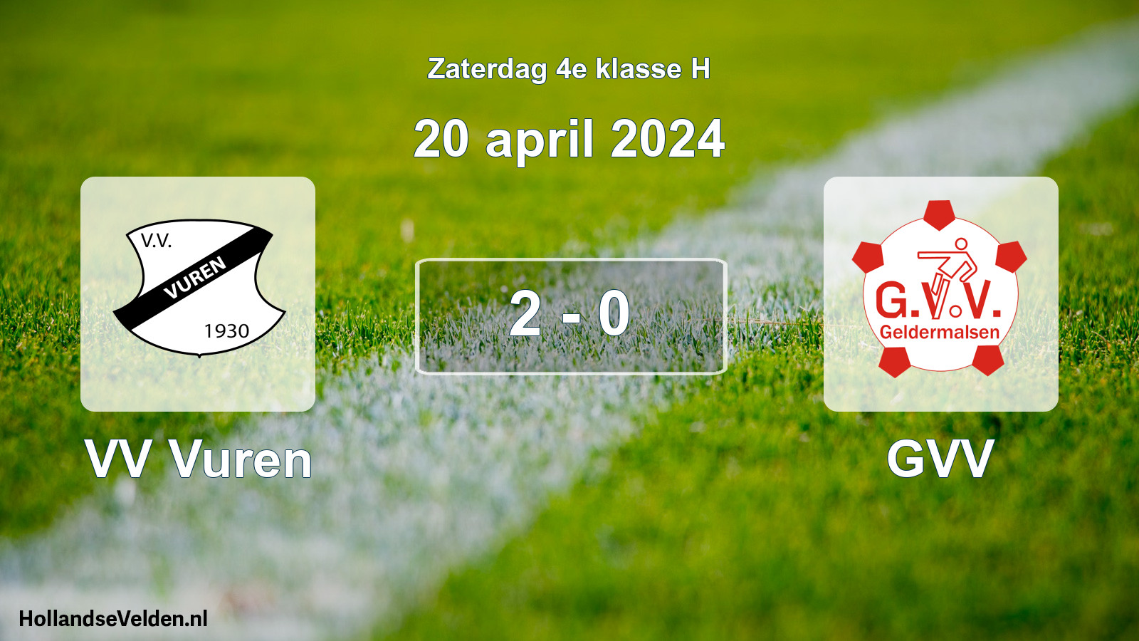 Total number of matches played: VV Vuren - GVV 2 - 0 (20 April 2024)