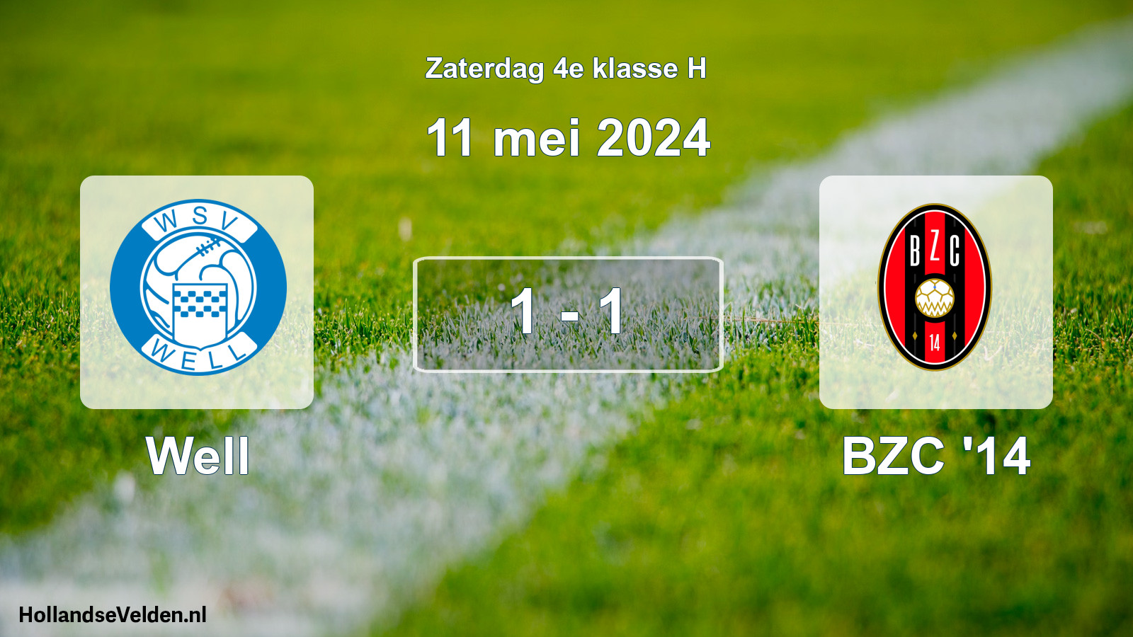 Total number of matches played: Well - BZC '14 1 - 1 (11 May 2024)