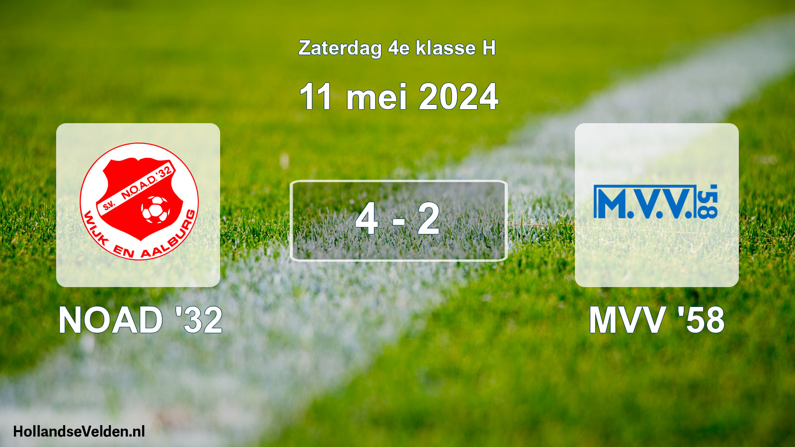 Total number of matches played: NOAD '32 - MVV '58 4 - 2 (11 May 2024)