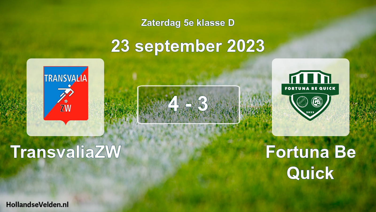 Total number of matches played: TransvaliaZW - Fortuna Be Quick 4 - 3 (23 September 2023)
