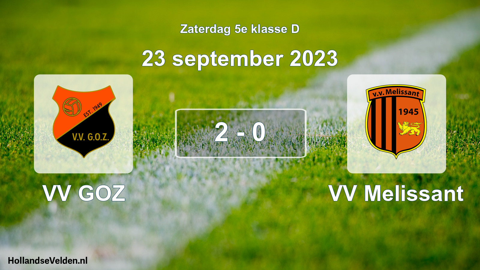 Total number of matches played: VV GOZ - VV Melissant 2 - 0 (23 September 2023)