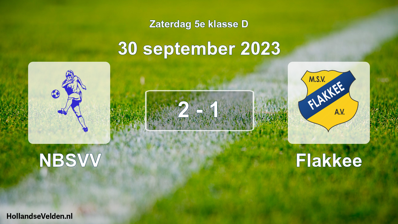 Total number of matches played: NBSVV - Flakkee 2 - 1 (30 September 2023)