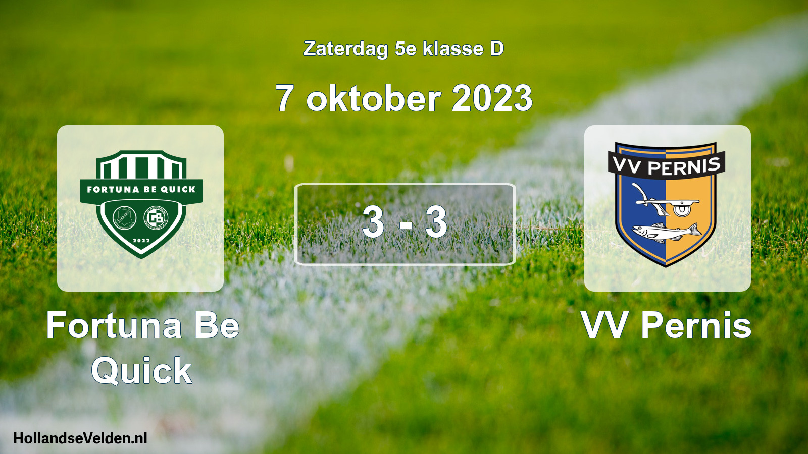 Total number of matches played: Fortuna Be Quick - VV Pernis 3 - 3 (7 October 2023)