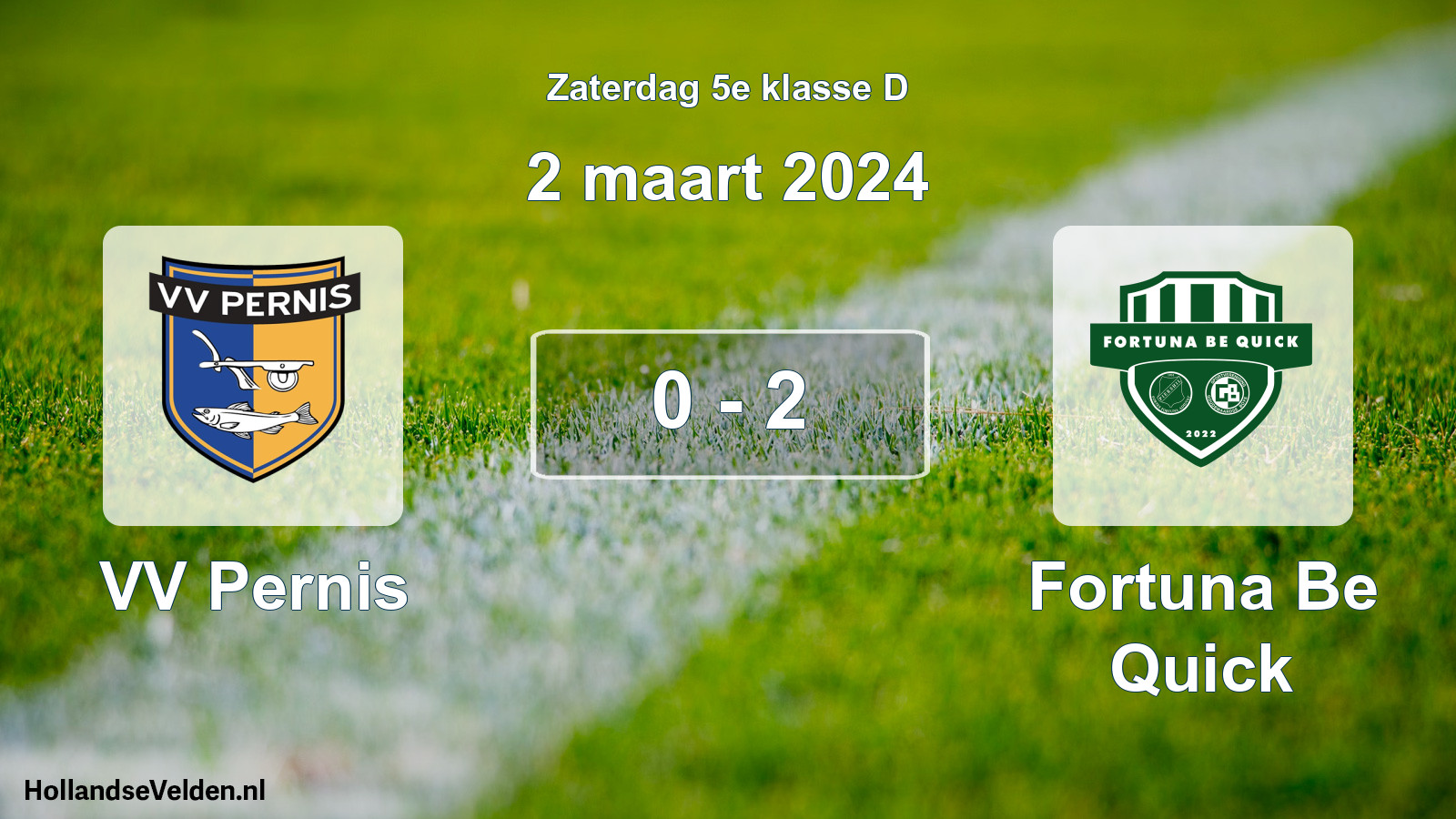 Total number of matches played: VV Pernis - Fortuna Be Quick 0 - 2 (2 March 2024)