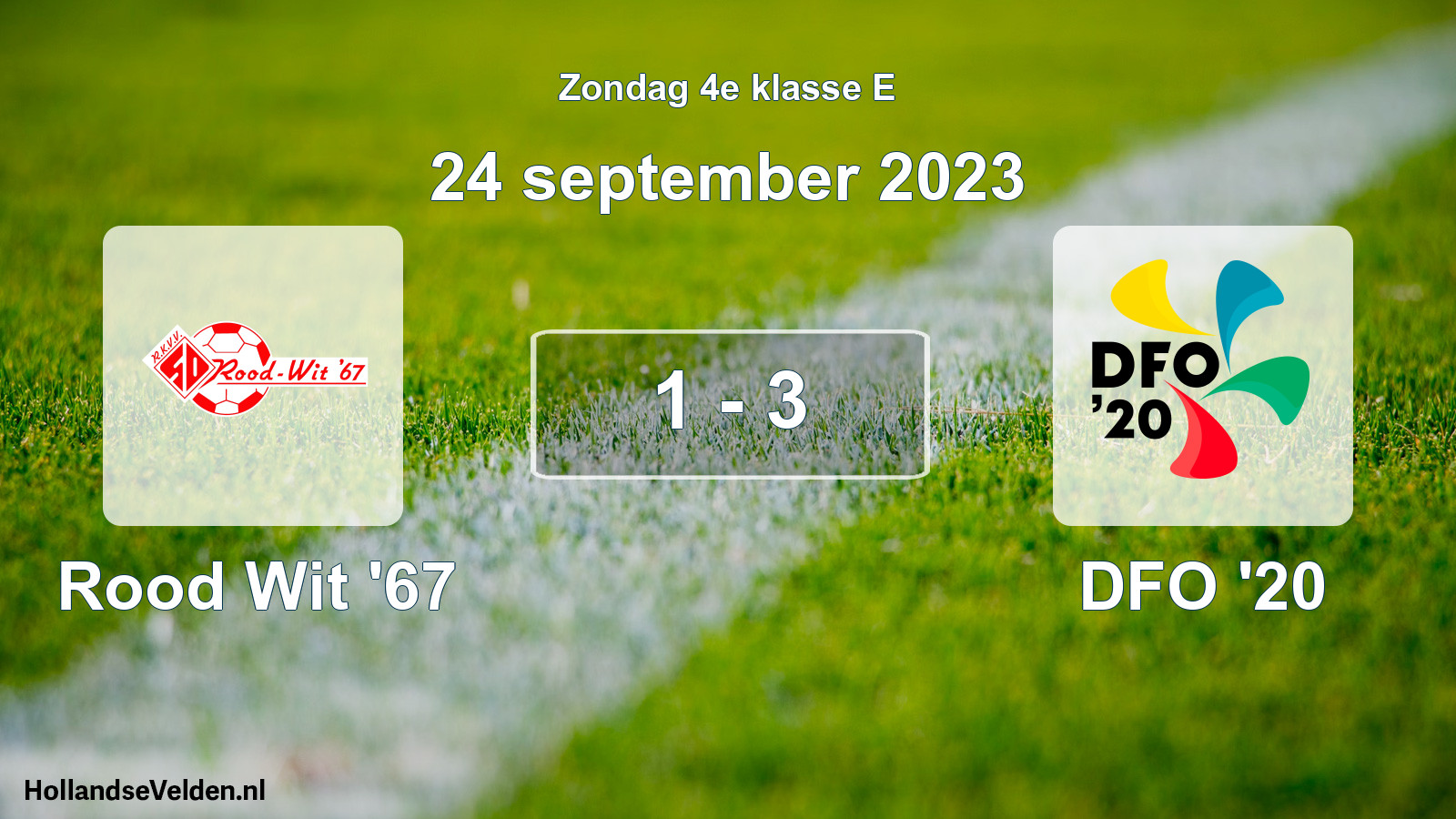 Total number of matches played: Rood Wit '67 - DFO '20 1 - 3 (24 September 2023)