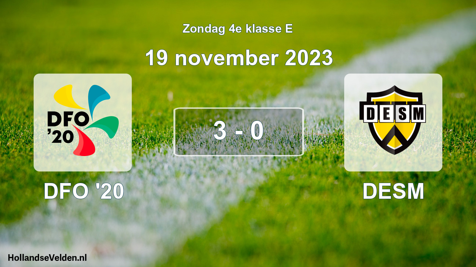 Total number of matches played: DFO '20 - DESM 3 - 0 (19 November 2023)