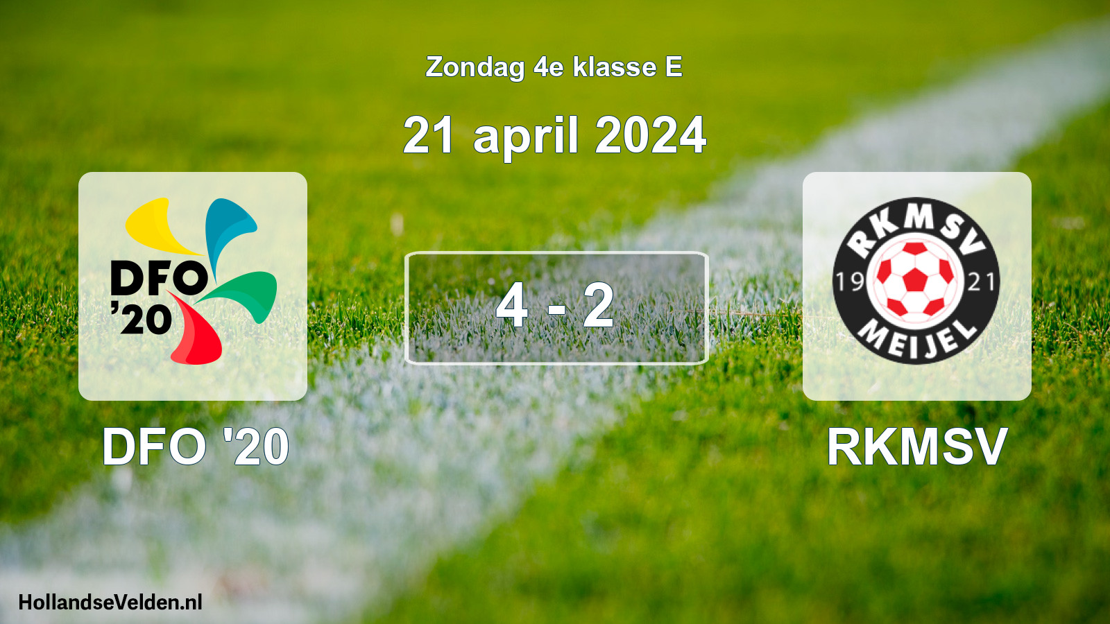 Total number of matches played: DFO '20 - RKMSV 4 - 2 (21 April 2024)
