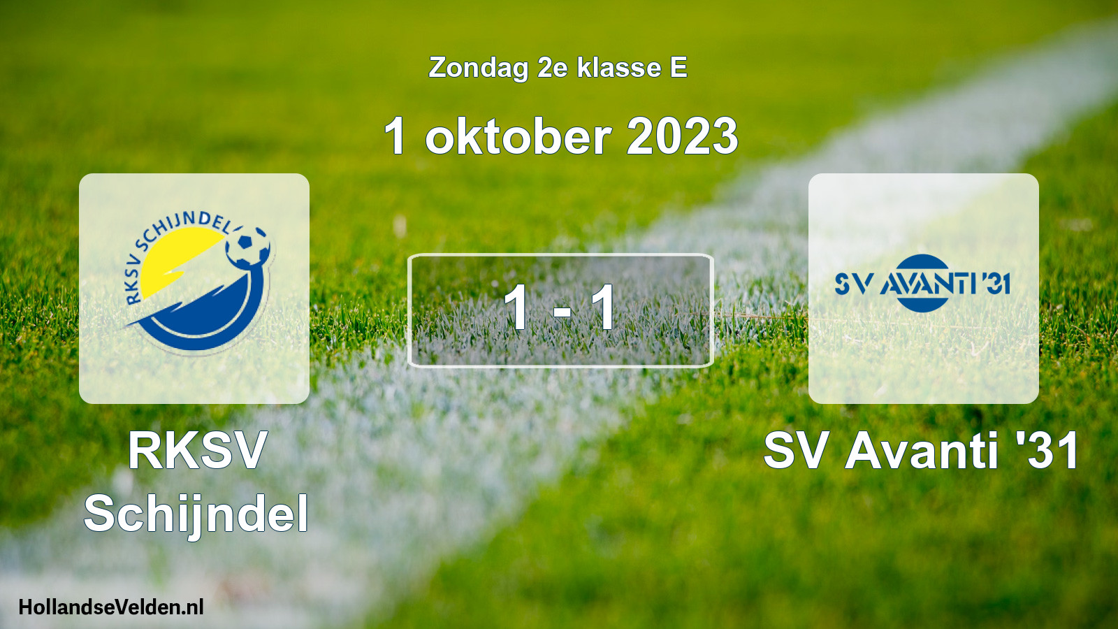 Total number of matches played: RKSV Schijndel - SV Avanti '31 1 - 1 (1 October 2023)
