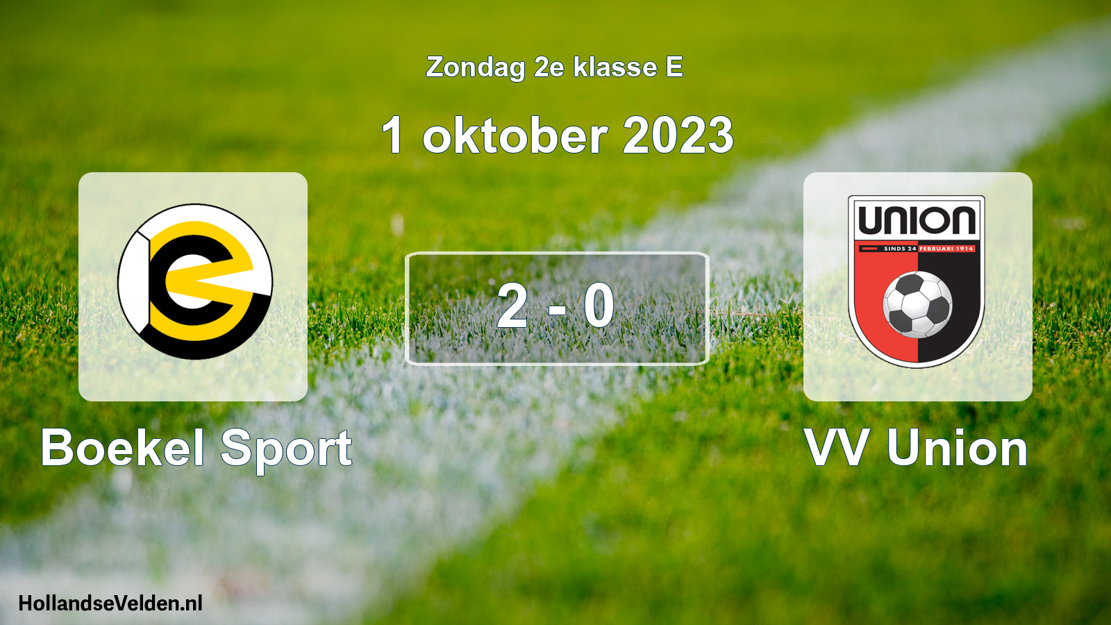 Total number of matches played: Boekel Sport - VV Union 2 - 0 (1 October 2023)
