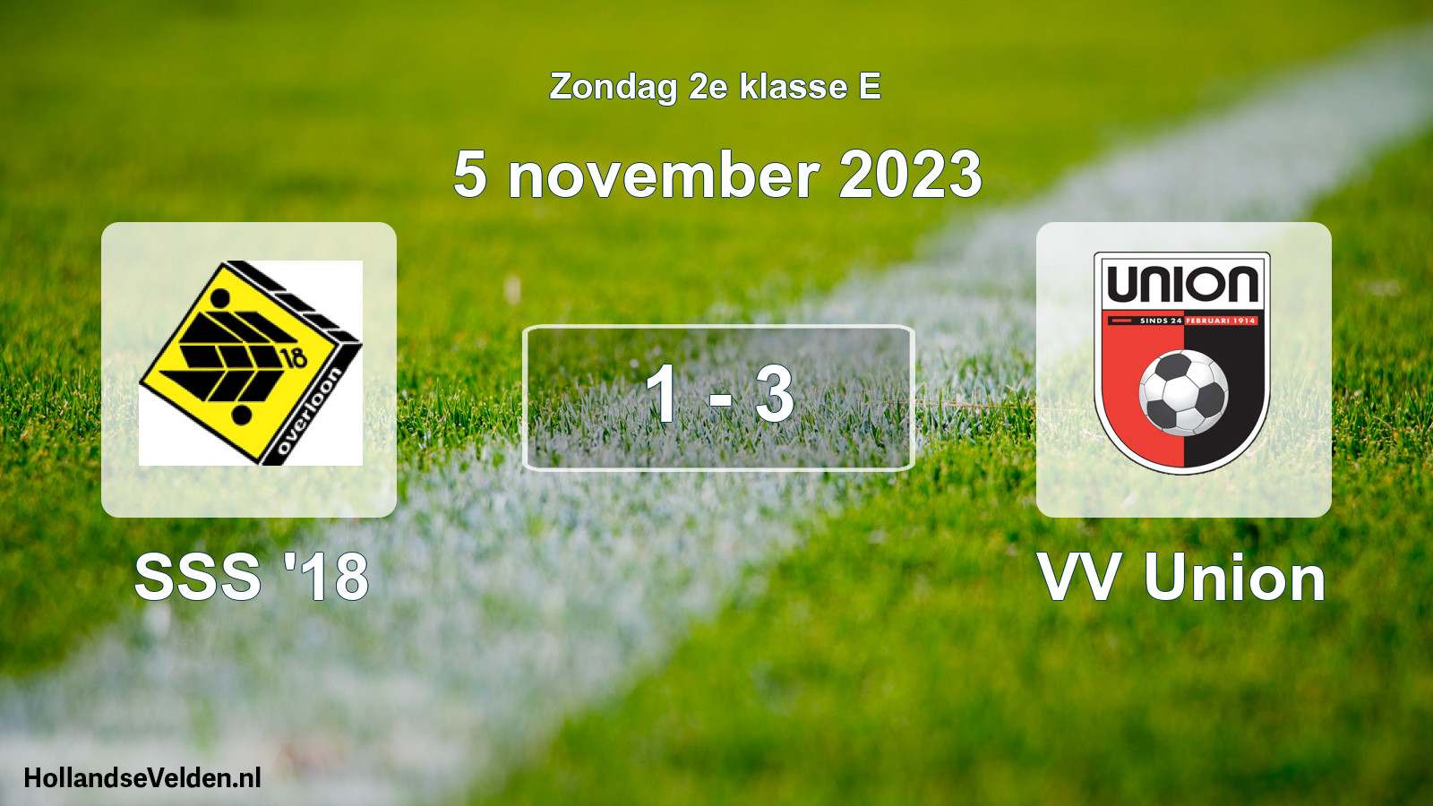 Total number of matches played: SSS '18 - VV Union 1 - 3 (5 November 2023)