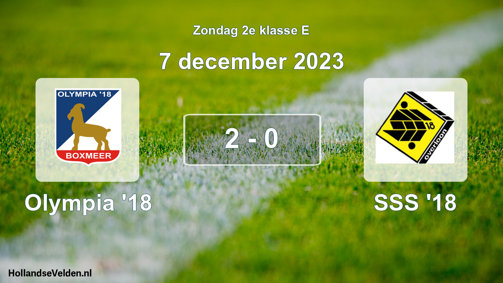 Total number of matches played: Olympia '18 - SSS '18 2 - 0 (7 December 2023)