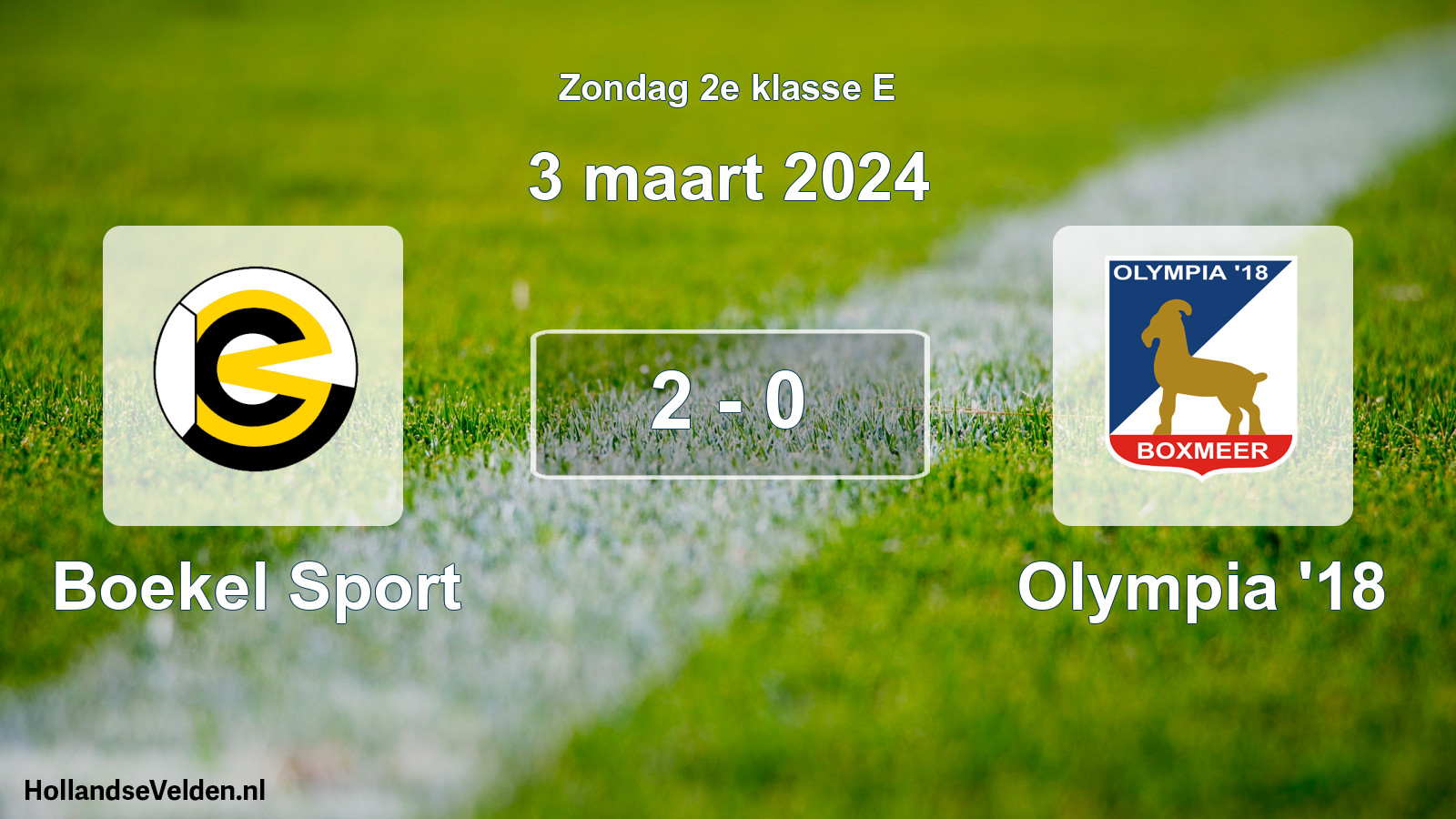 Total number of matches played: Boekel Sport - Olympia '18 2 - 0 (3 March 2024)