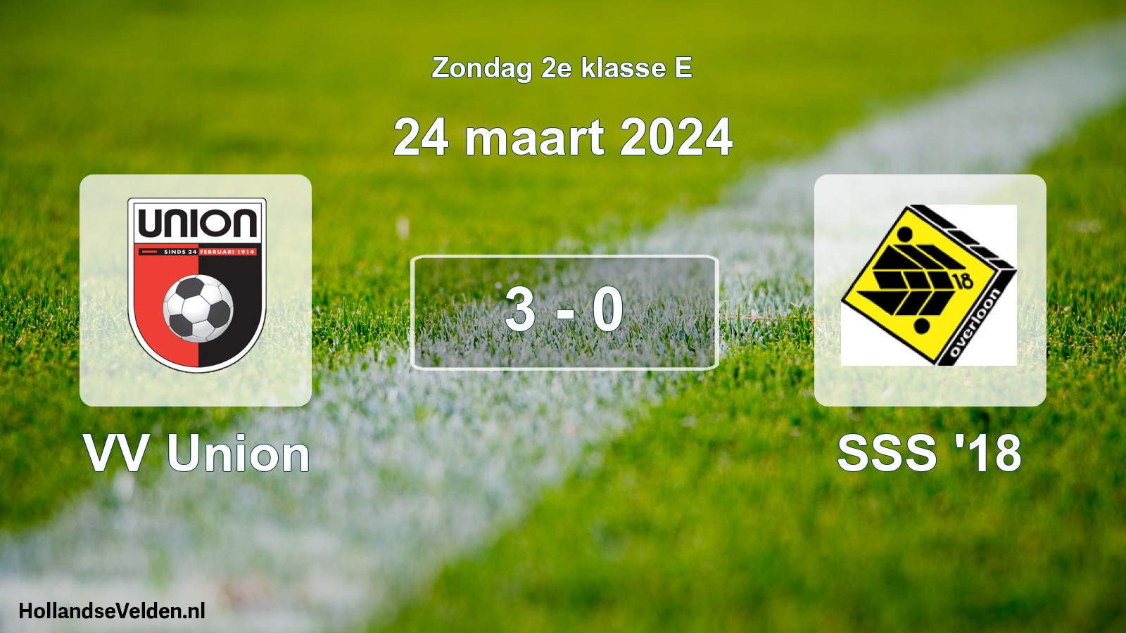 Total number of matches played: VV Union - SSS '18 3 - 0 (24 March 2024)
